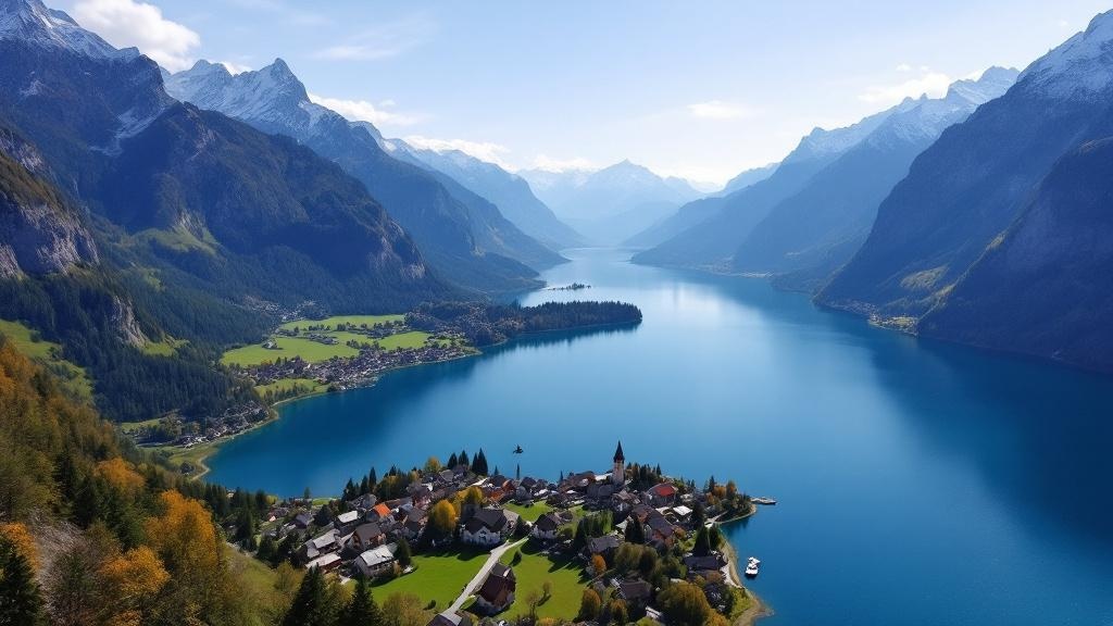 Drohne über Schweizer See